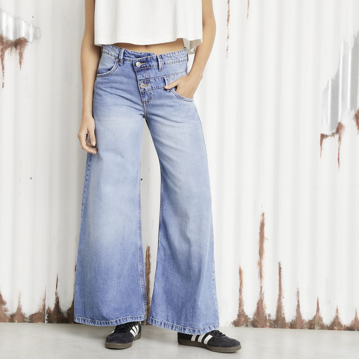 AMERICANINO - Jeans Wide Leg Tiro Medio Mujer Americanino