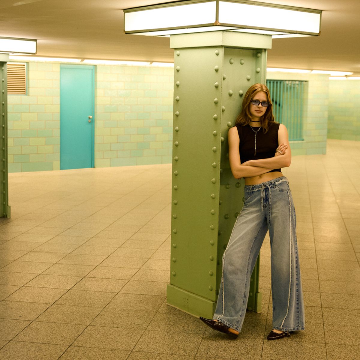 SYBILLA - Jeans Wide Leg Tiro Medio Mujer Sybilla