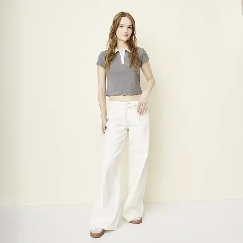 SYBILLA - Jeans Wide Leg Tiro Bajo Mujer