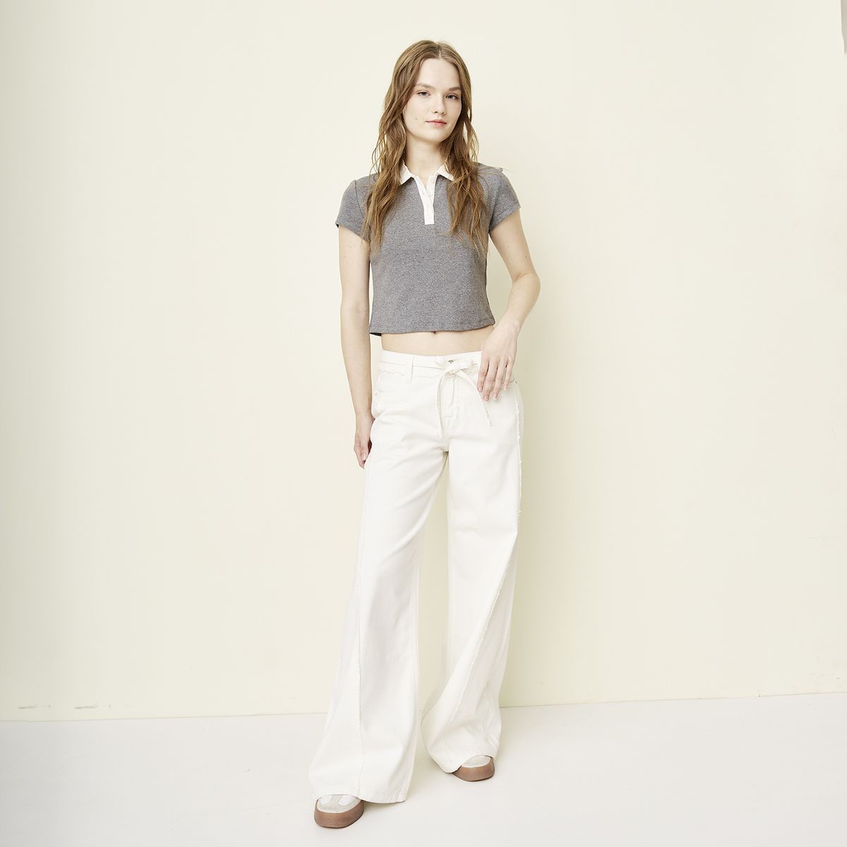 SYBILLA - Jeans Wide Leg Tiro Medio Mujer Sybilla