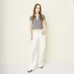 SYBILLA - Jeans Wide Leg Tiro Bajo Mujer