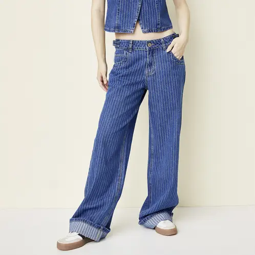 SYBILLA - Jeans Baggy Tiro Bajo Mujer