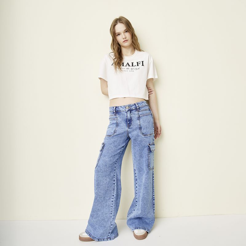 SYBILLA - Jeans Cargo Tiro Medio Mujer Sybilla