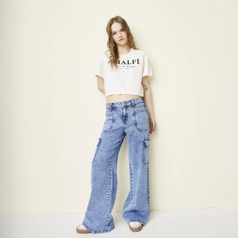SYBILLA - Jeans Cargo Tiro Bajo Mujer Sybilla