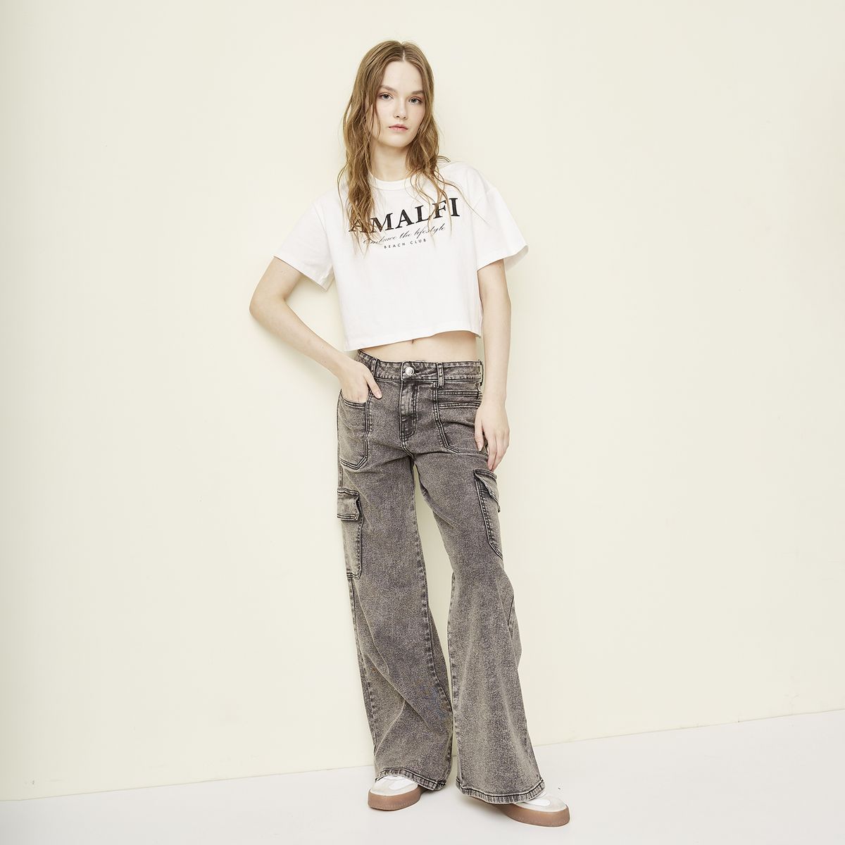 SYBILLA - Jeans Cargo Tiro Medio Mujer Sybilla