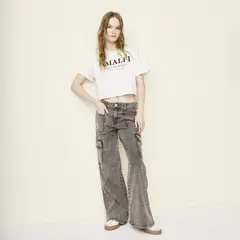 SYBILLA - Jeans Cargo Tiro Medio Mujer