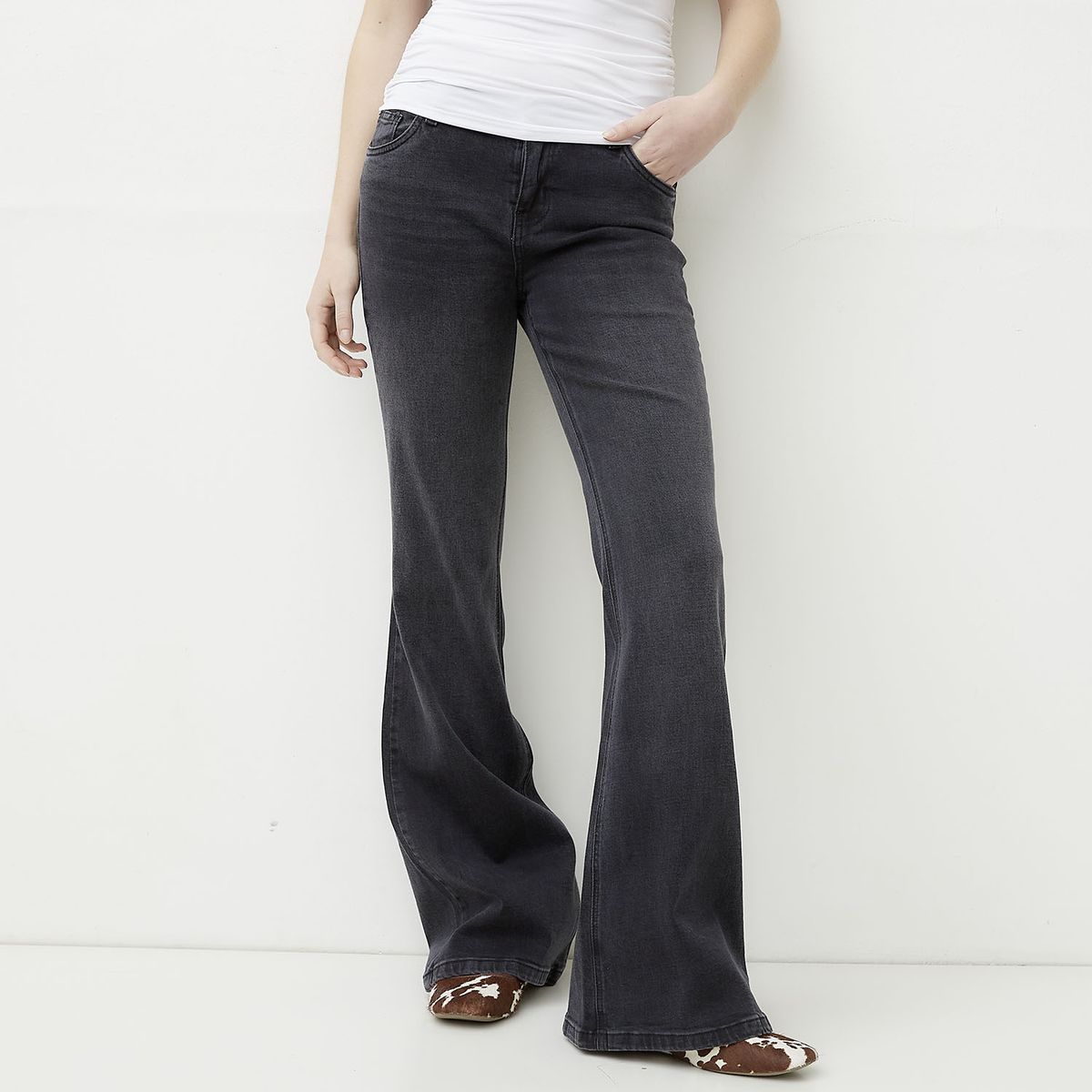 SYBILLA - Jeans Flare Tiro Medio Mujer Sybilla