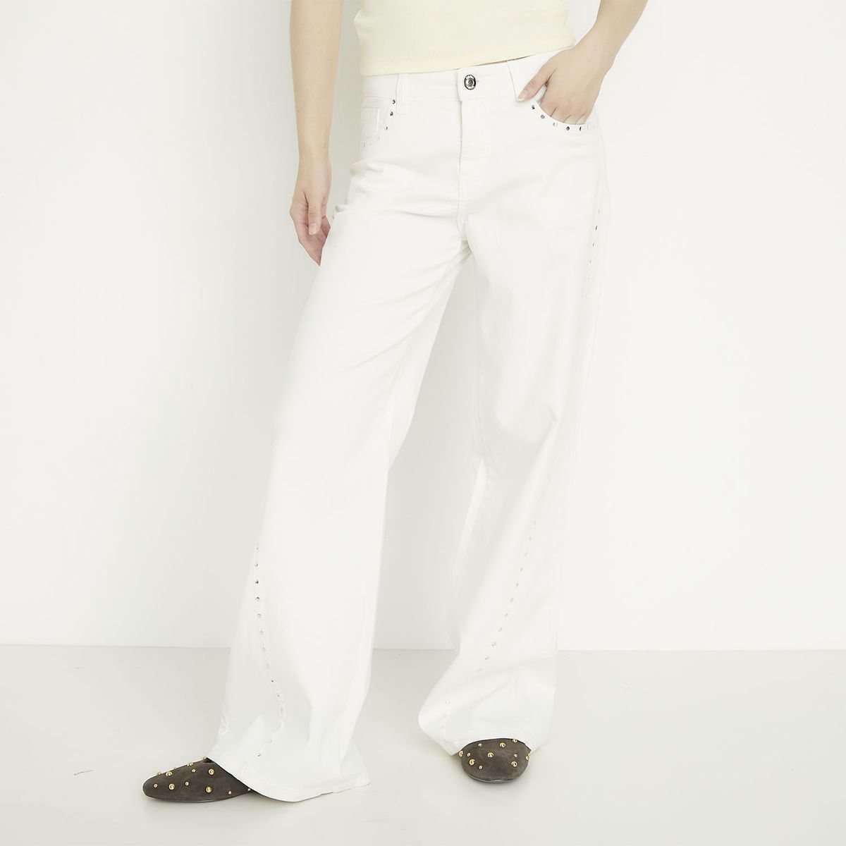 SYBILLA - Jeans Wide Leg Tiro Medio Mujer Sybilla