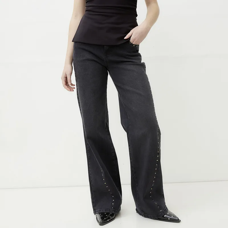 SYBILLA - Jeans Wide Leg Tiro Bajo Mujer Sybilla