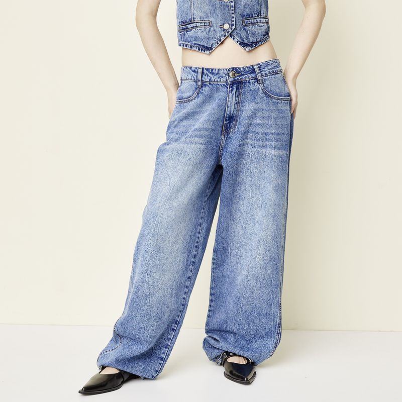 SYBILLA - Jeans Baggy Tiro Bajo Mujer Sybilla