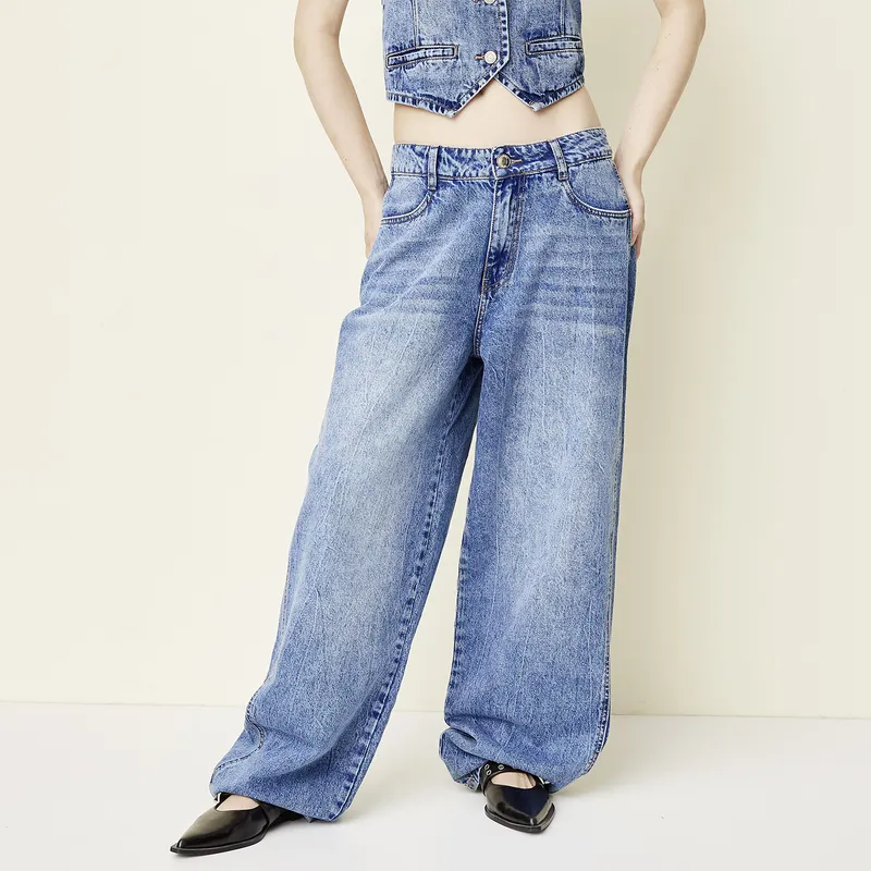 SYBILLA - Jeans Baggy Tiro Bajo Mujer Sybilla