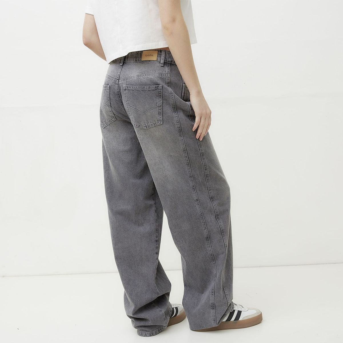 SYBILLA - Jeans Baggy Tiro Medio Mujer Sybilla