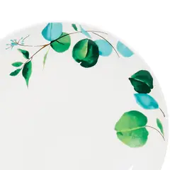 DORAL - Set 4 Platos Hondo Flor Verde Porcelana