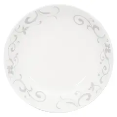 DORAL - Set 4 Platos Base Flor Gris Porcelana