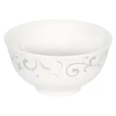 DORAL - Set 4 Bowls Postre Flor Gris Porcelana