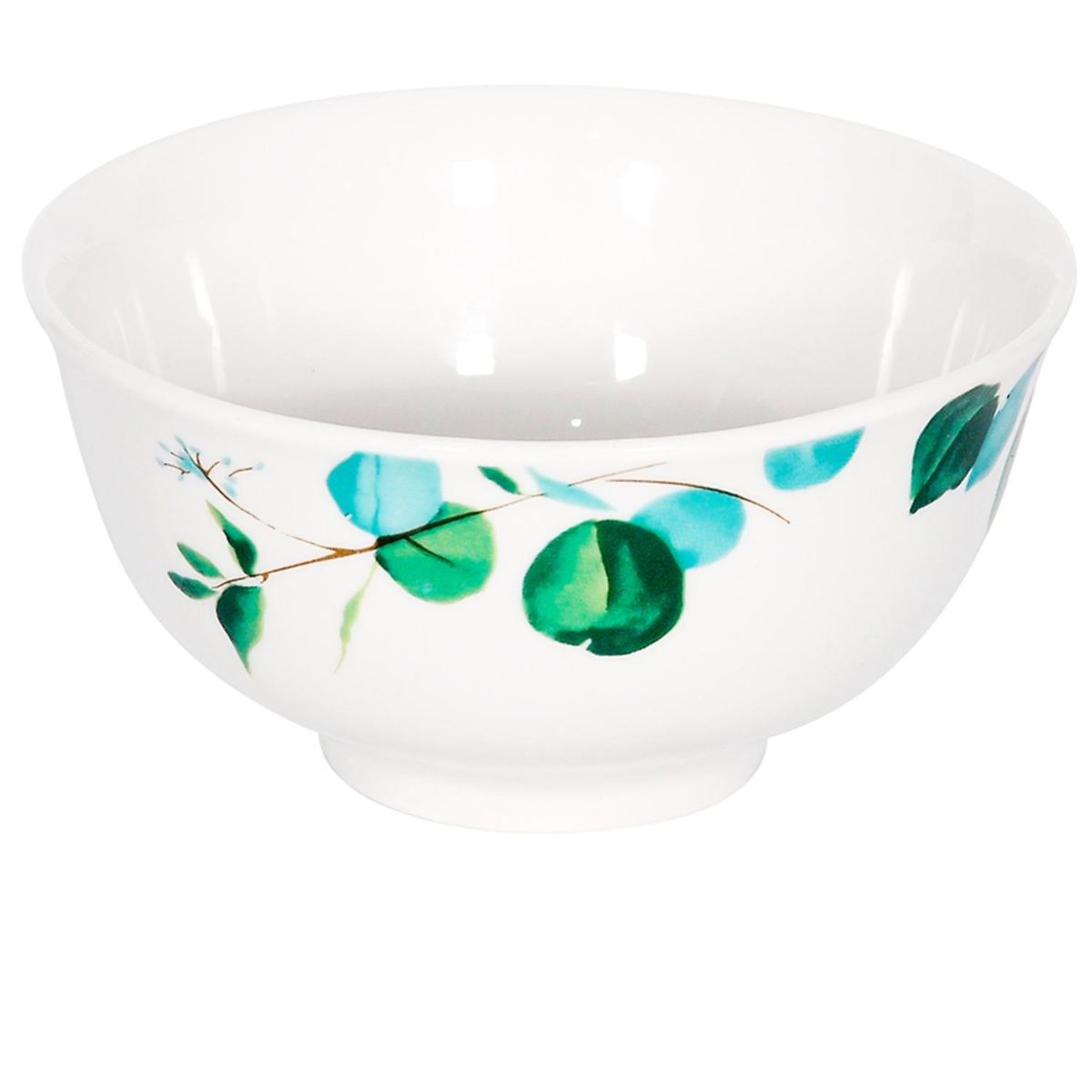 DORAL - Set 4 Bowls Postre Flor Verde Porcelana Doral