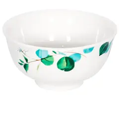 DORAL - Set 4 Bowls Postre Flor Verde Porcelana
