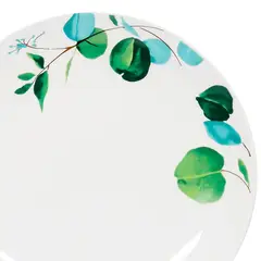 DORAL - Set 4 Platos Base Flor Verde Porcelana