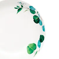 Set 4 Platos Pan Flor Verde Porcelana