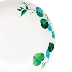 DORAL - Set 4 Platos Pan Flor Verde Porcelana