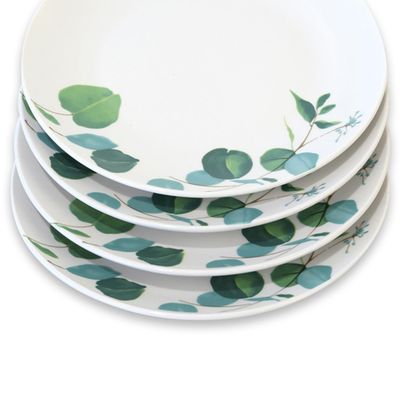 Imagen 2 del producto Set 4 Platos Pan Flor Verde Porcelana