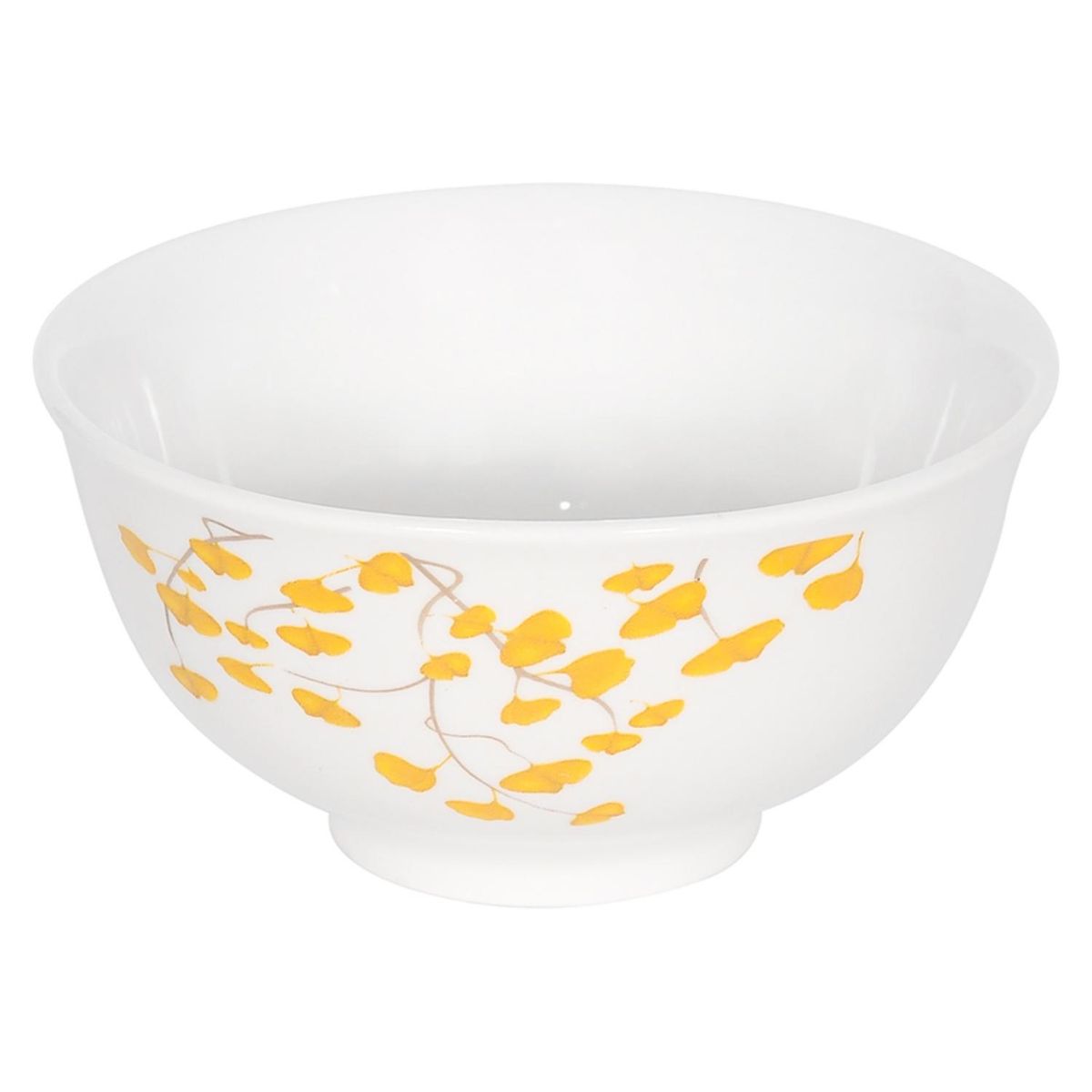 DORAL - Set 4 Bowls Postre Flor Amarillo Porcelana Doral