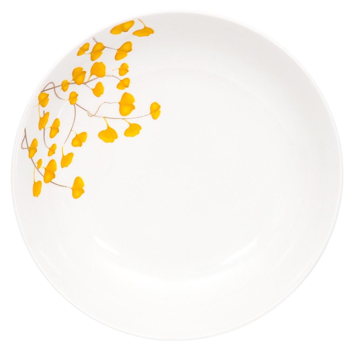 DORAL - Set 4 Platos Base Flor Amarillo Porcelana Doral