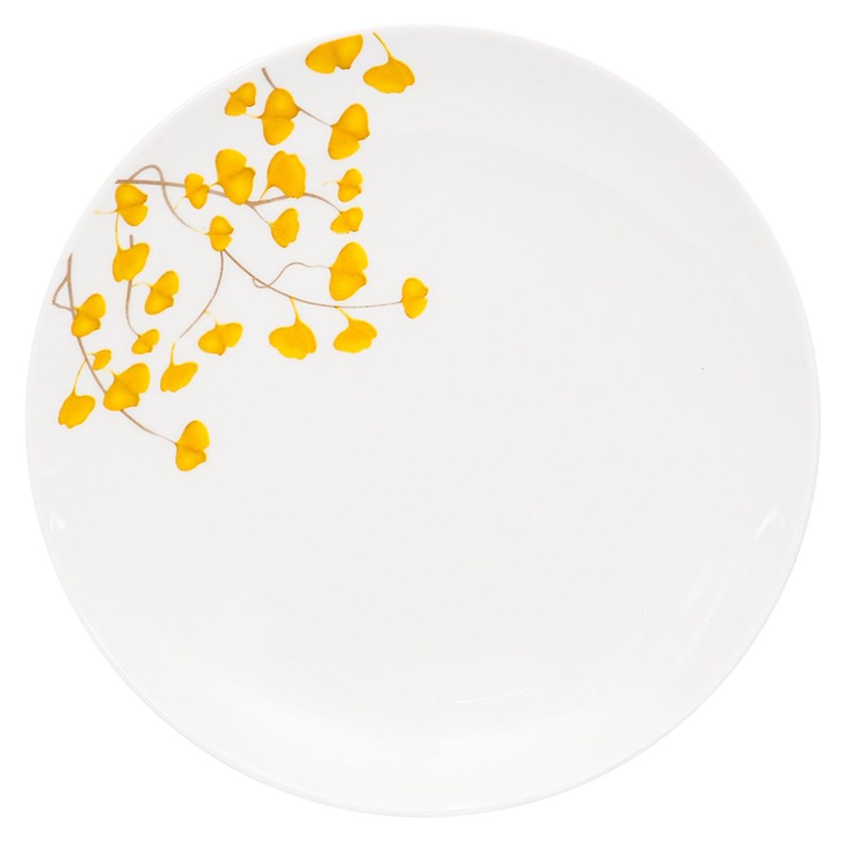 DORAL - Set 4 Platos Pan Flor Amarillo Porcelana Doral