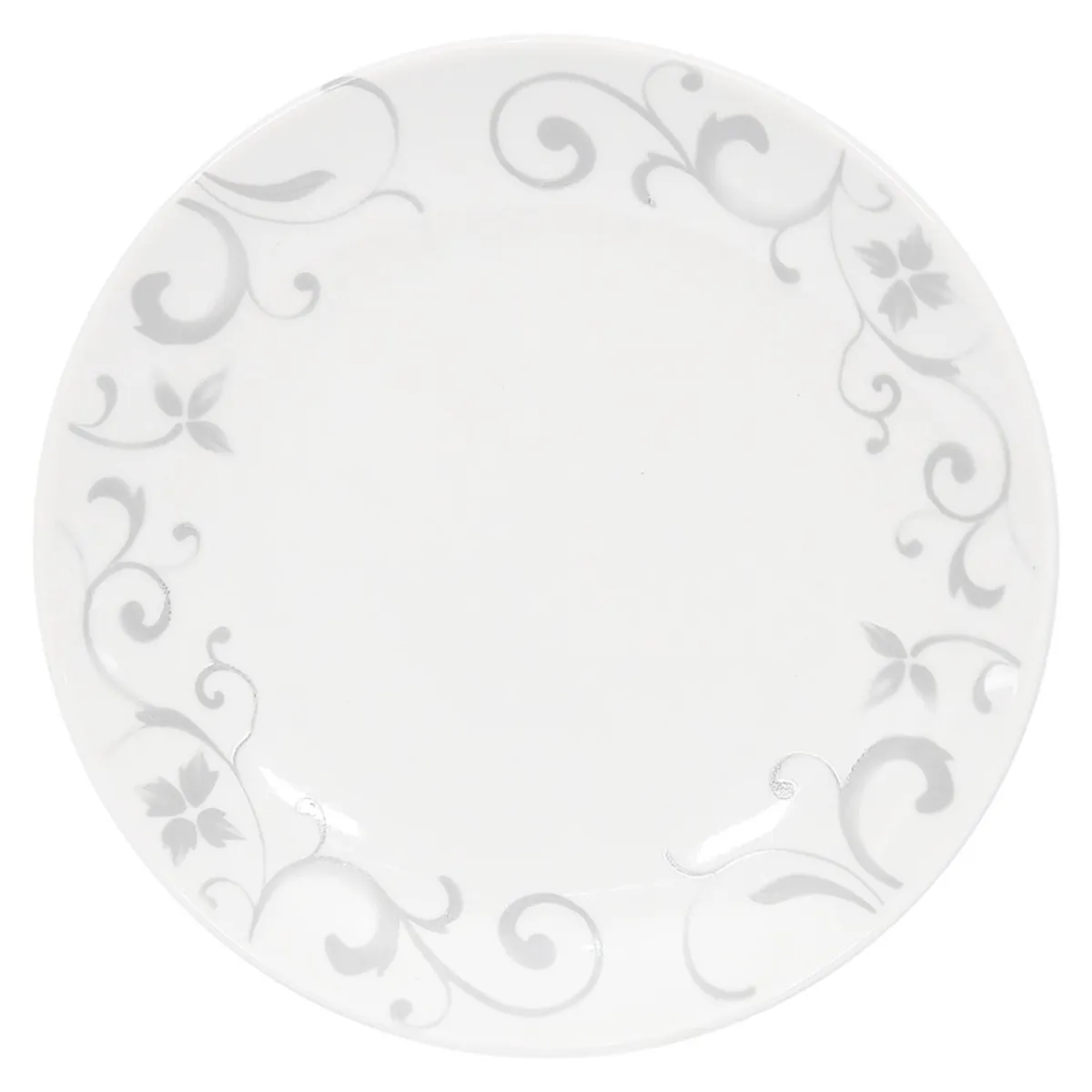 DORAL - Set 4 Platos Hondo Flor Gris Porcelana Doral