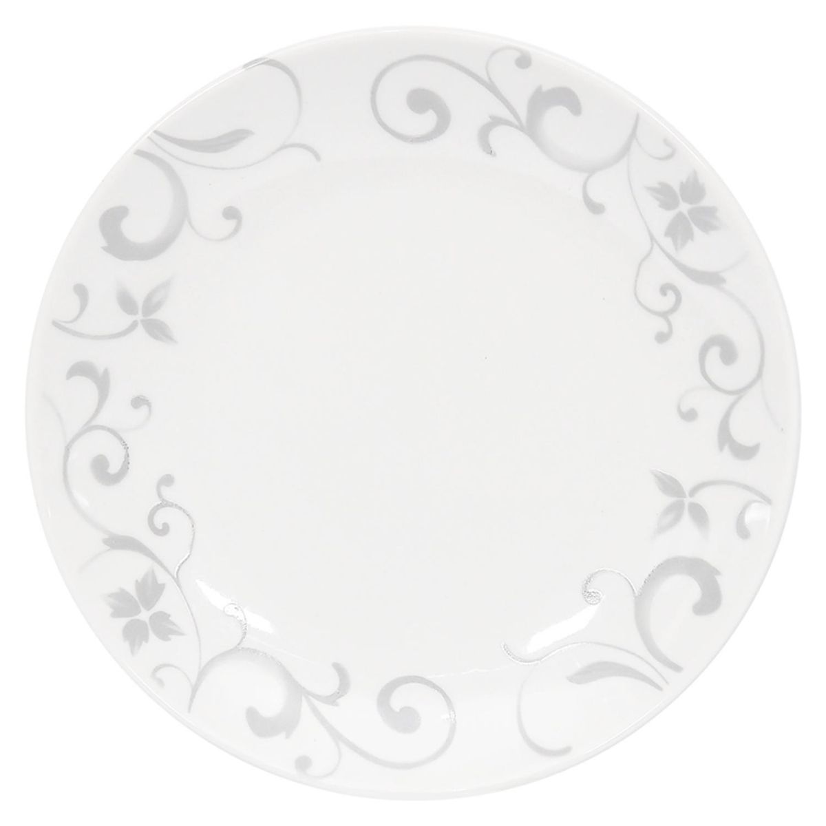 DORAL - Set 4 Platos Hondo Flor Gris Porcelana Doral