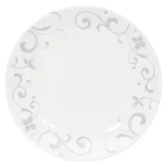 DORAL - Set 4 Platos Hondo Flor Gris Porcelana
