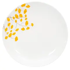 DORAL - Set 4 Platos Hondo Flor Amarillo Porcelana