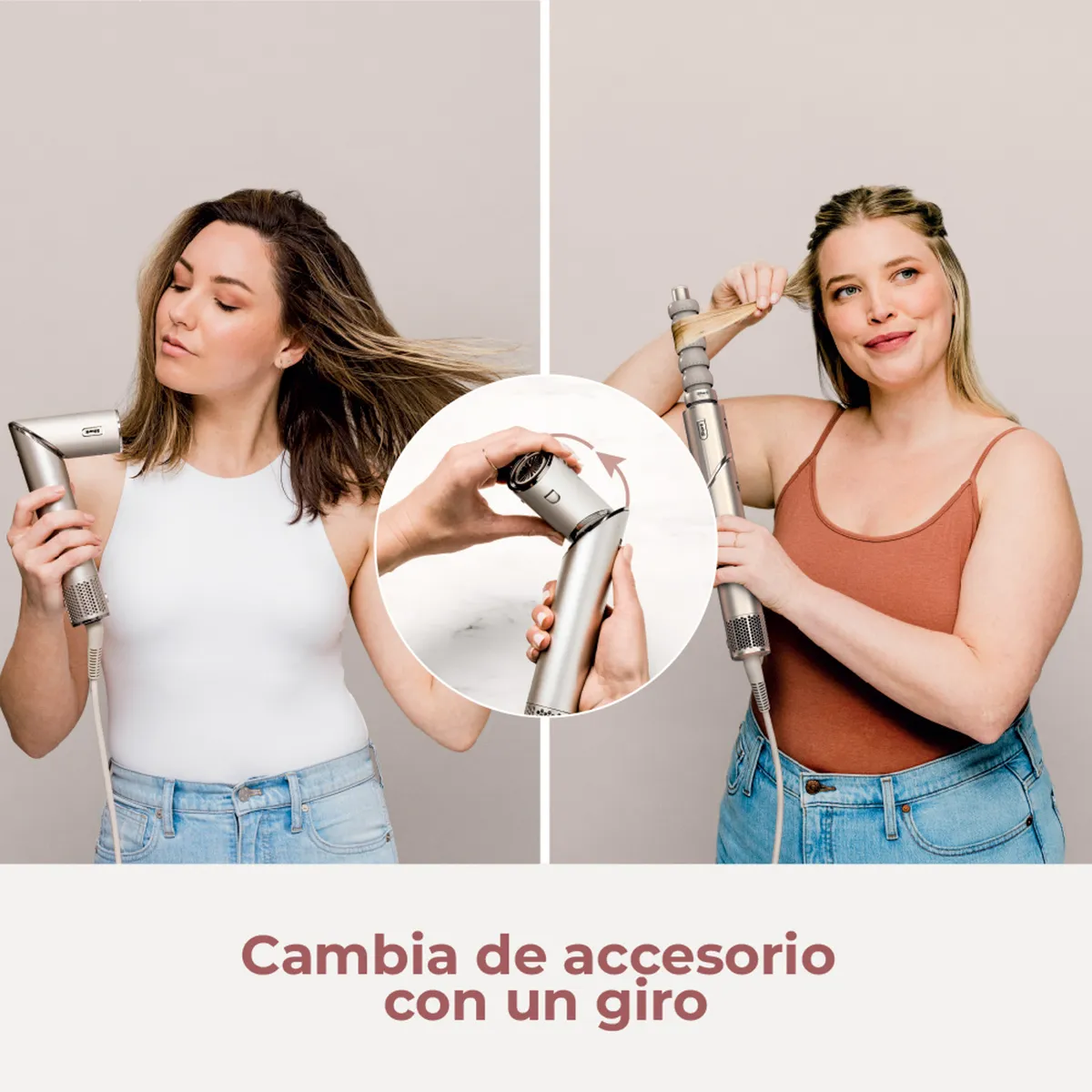 SHARK - Cepillo Secador Flexstyle Silver 3 En 1 Shark