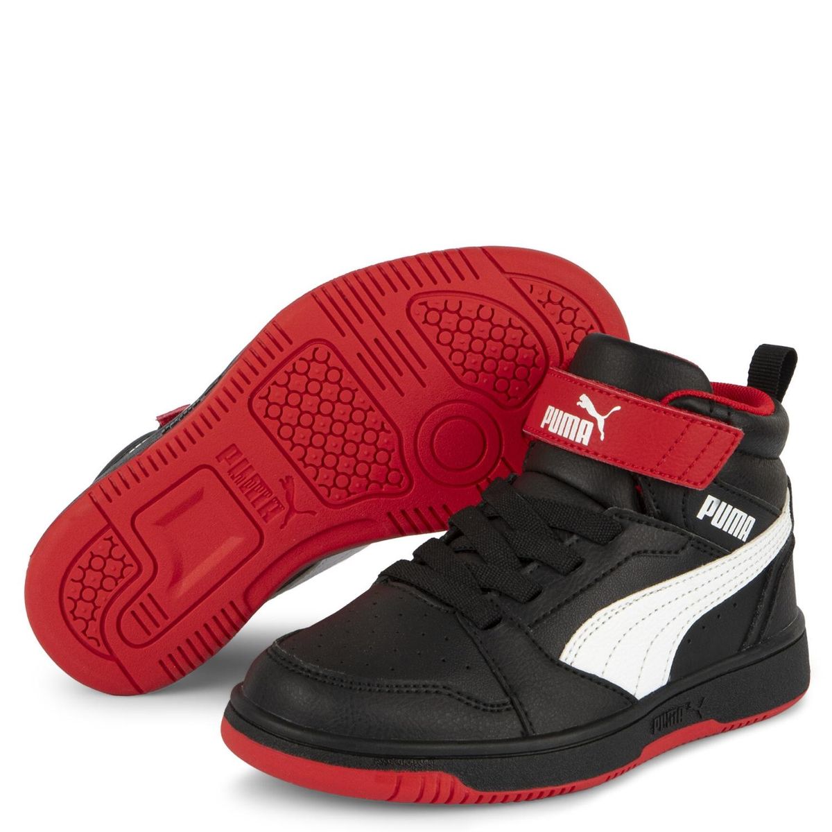 PUMA - Rebound V6 Mid Zapatilla Urbana Niño Negro (28 a 35) Puma
