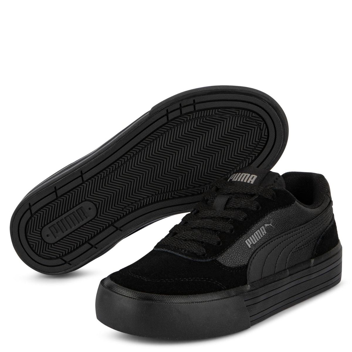 PUMA - CC Vulc Jr Zapatilla Urbana Niño Negro (35.5 a 39) Puma