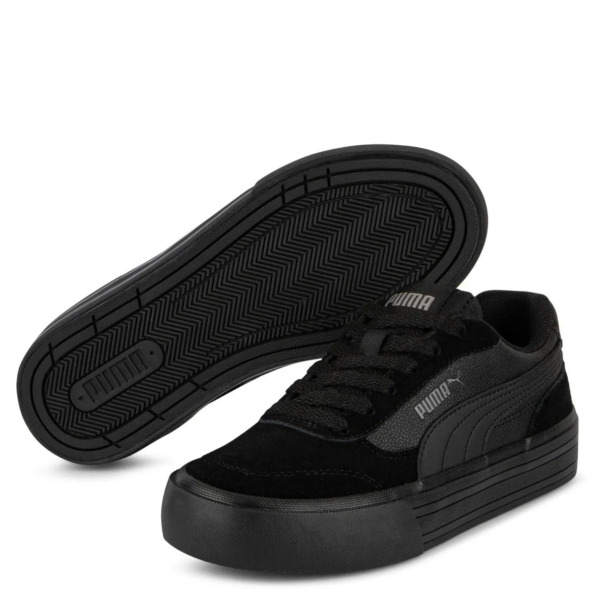 PUMA - CC Vulc Jr Zapatilla Urbana Niño Negro (35.5 a 39) Puma