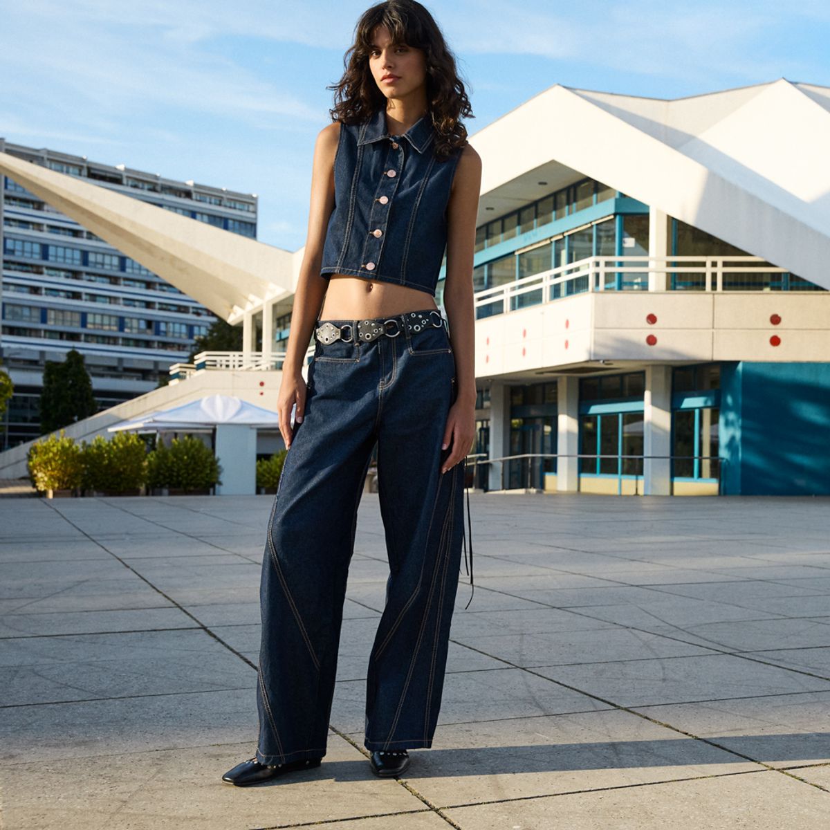 AMERICANINO - Jeans Baggy Tiro Bajo Mujer Americanino