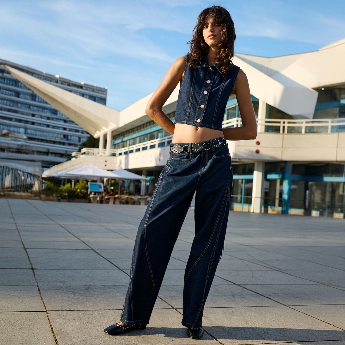 AMERICANINO - Jeans Baggy Tiro Bajo Mujer Americanino