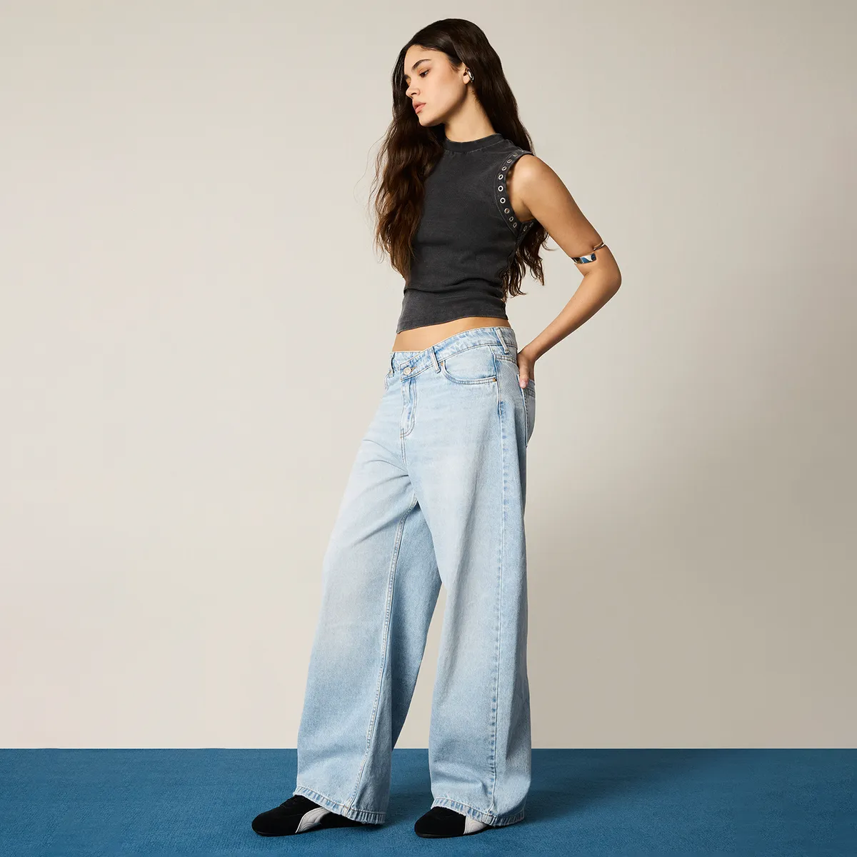 AMERICANINO - Jeans Wide Leg Tiro Bajo Mujer Americanino