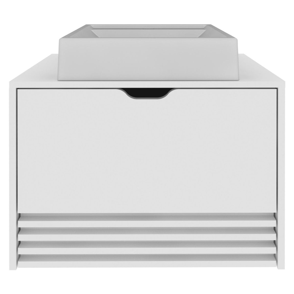 TECNOMOBILI - Mueble De Baño Aéreo 1 Puerta + 1 Cajón Con lavamano Blanco Tecnomobili