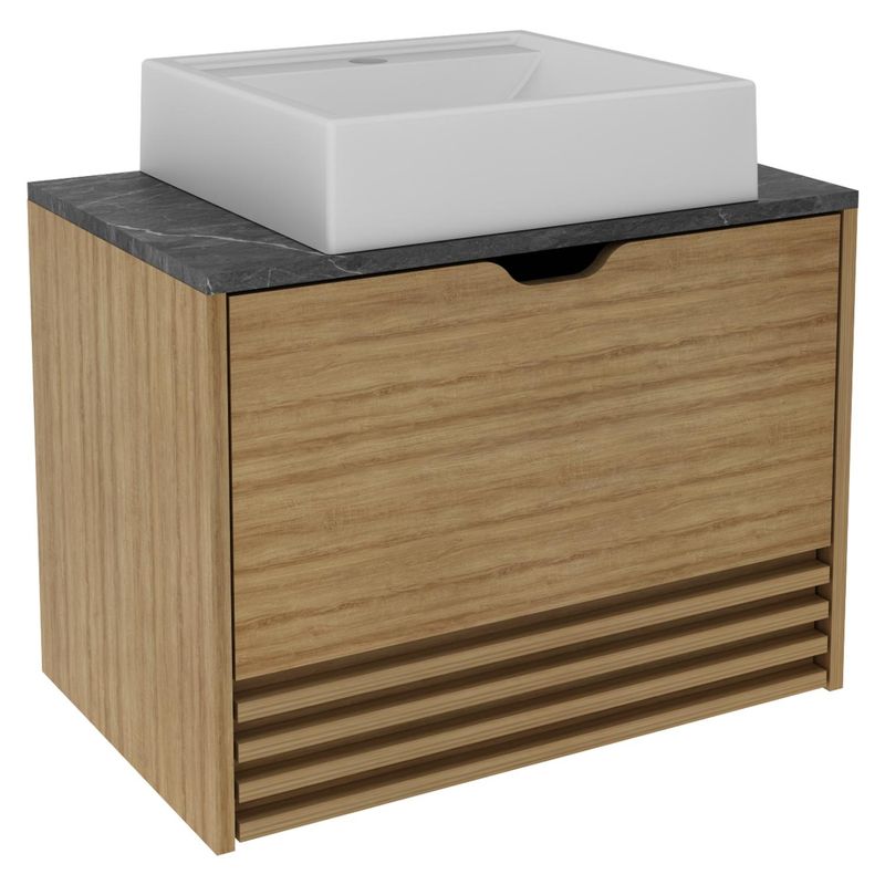 TECNOMOBILI - Mueble De Baño Aéreo 1 Puerta + 1 Cajón Con lavamano Tecnomobili