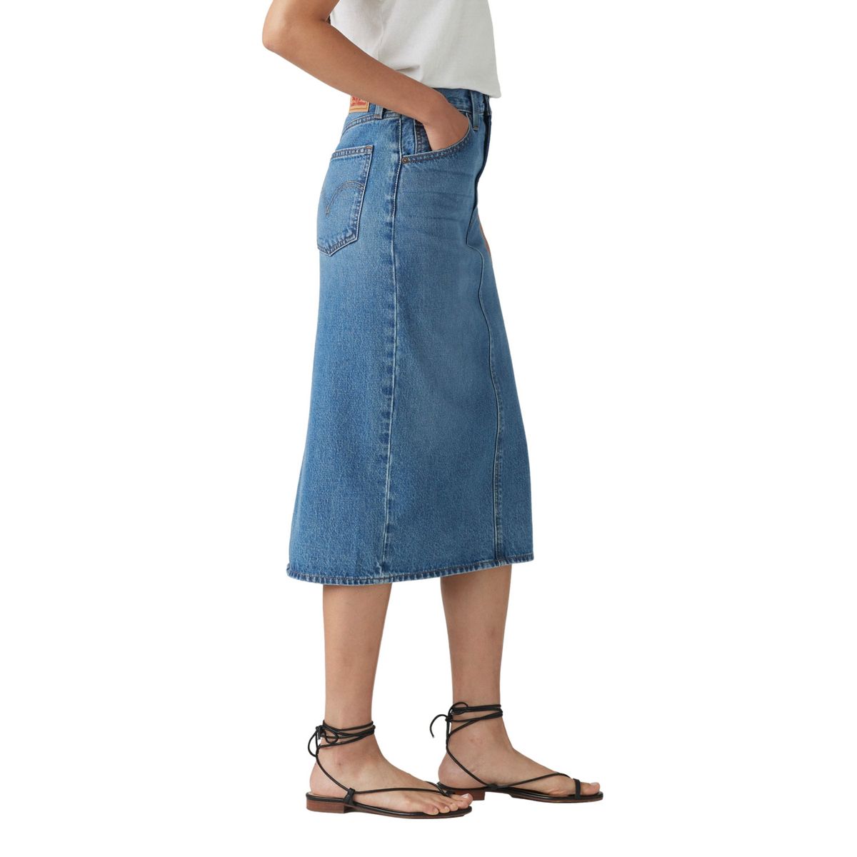 LEVIS - Falda Mujer Midi Azul Claro Levis