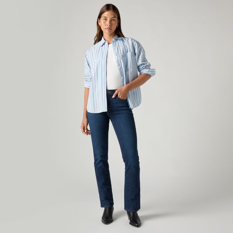 Jeans Mujer 315 Shaping Flare Azul Oscuro