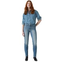 Jeans Straight Tiro Medio Mujer