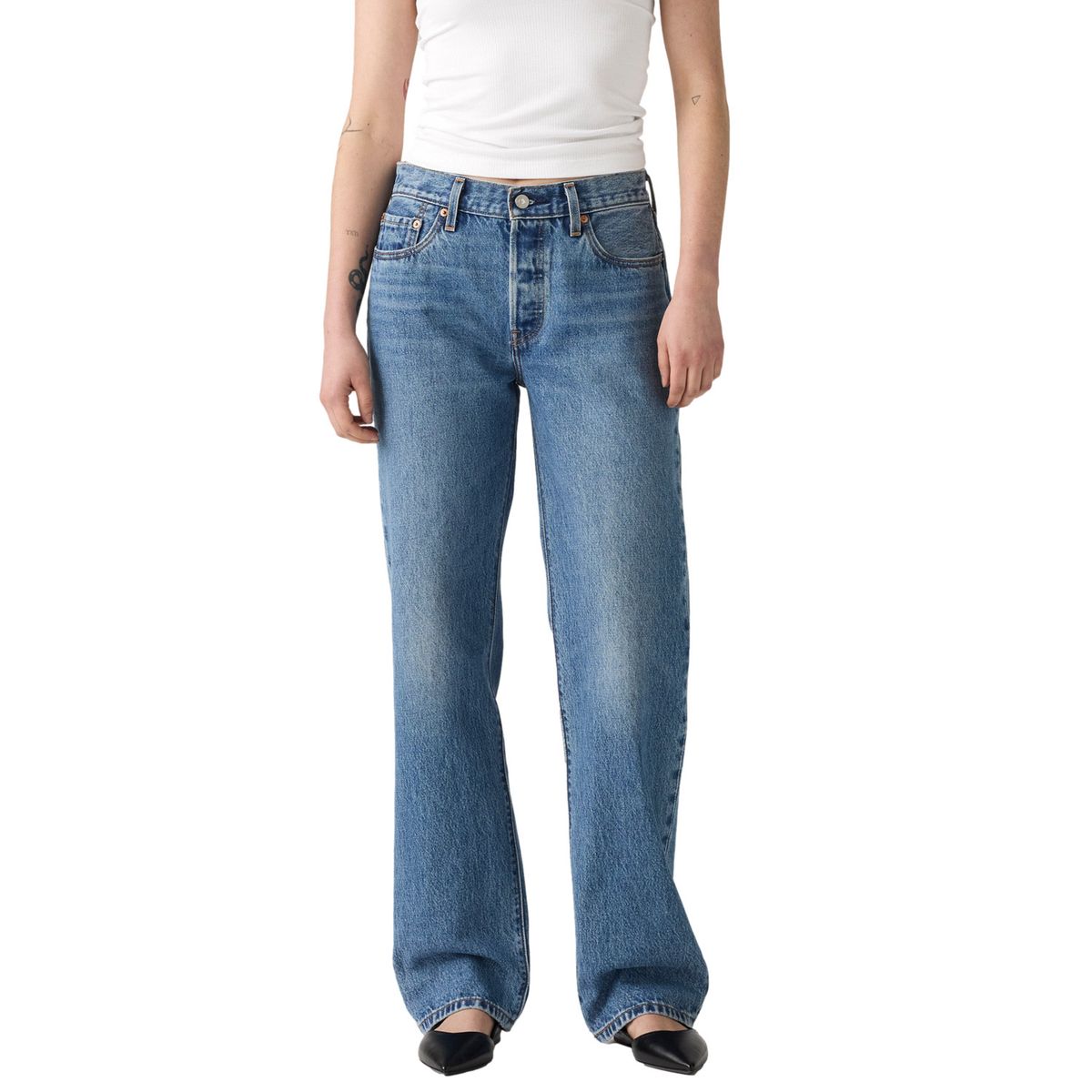 LEVIS - Jeans Straight  Tiro Medio Mujer Levis