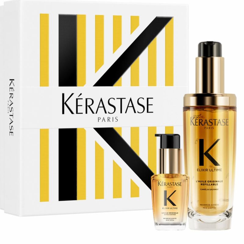 KERASTASE - Cofre Hidratante Aceite 75Ml +  Aceite 30Ml Para Cabello Sin Brillo Elixir Ultime Kérastase