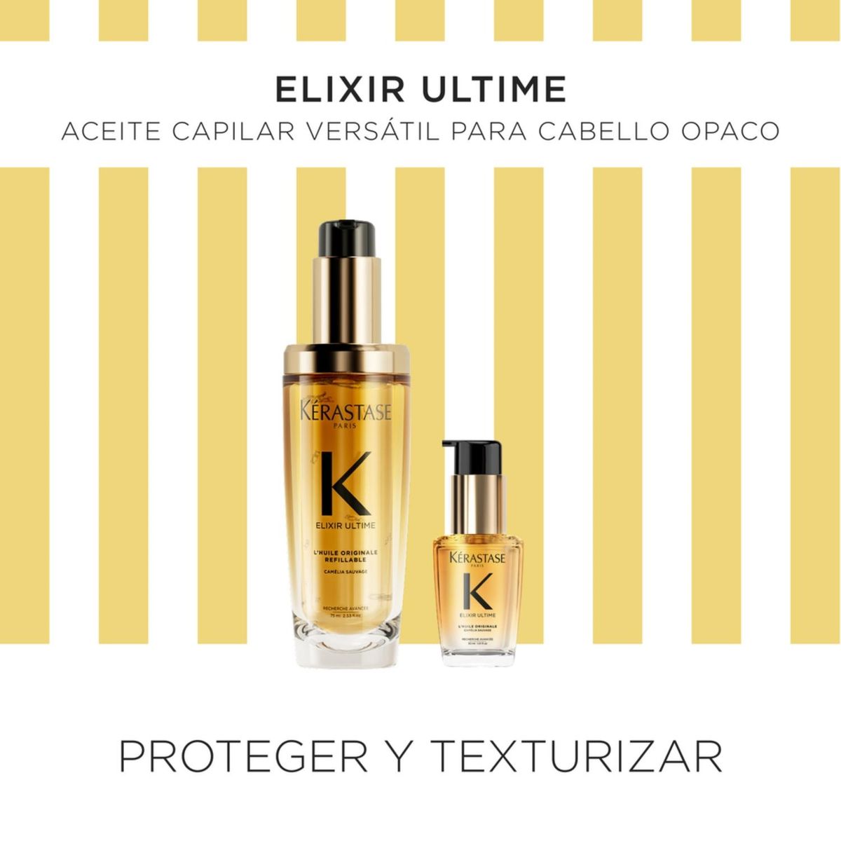 KERASTASE - Cofre Hidratante Aceite 75Ml +  Aceite 30Ml Para Cabello Sin Brillo Elixir Ultime Kérastase