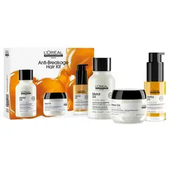 LOREAL PROFESSIONNEL - Mini Set Profesional Anti-Quiebre Shampoo 100Ml + Máscara 75Ml + Aceite Concentrado 30Ml Metal Detox
