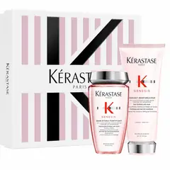 KERASTASE - Cofre Anti-Caída Shampoo 250Ml + Acondicionador 200Ml Para Cabello Debilitado Genesis Kérastase