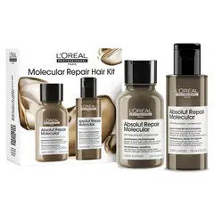 LOREAL PROFESSIONNEL - Mini Set Profesional Reparación Molecular Shampoo 100Ml + Sérum 75Ml Absolut Repair Molecular